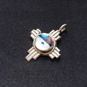 Handmade Zia Pueblo Sun Symbol Pendant